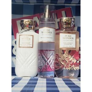 BBW Pure Wonder Fine Fragrance Mist Body Wash Body Cream - Body Care Bundle